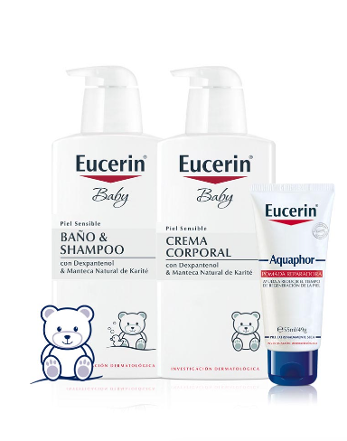 BAÑO Y CHAMPU + CREMA COORPORAL EUCERIN BABY