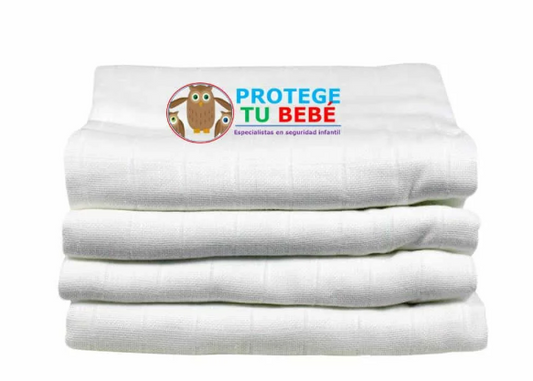 4  PAÑALES DE GASA PARA BEBÉ